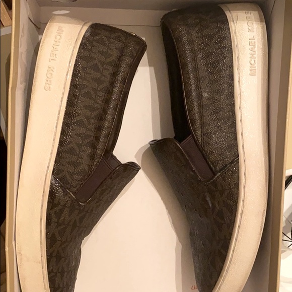 Keaton Slip On Mini MK Logo PVC (Brown) - Picture 1 of 5